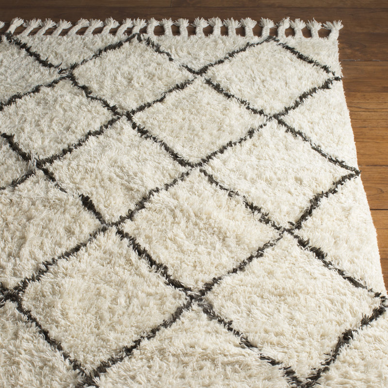 Langley Street Twinar HandKnotted Wool Off White/Dark Grey Area Rug